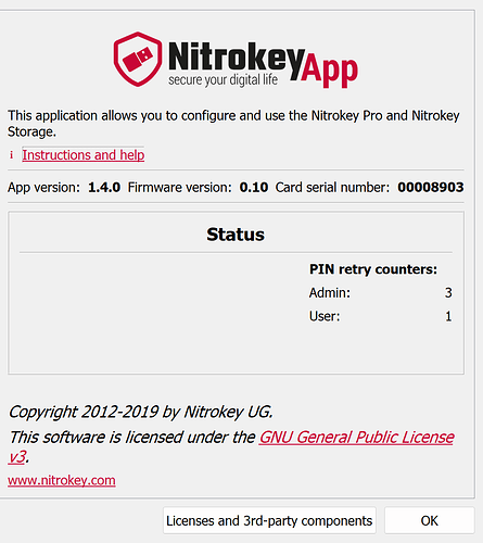 nitrokey app snapshot